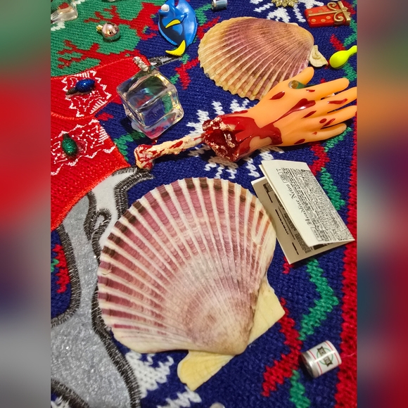 One of a Kind "Sharks Steal Christmas" Sweater Unisex Large - Picture 6 of 15